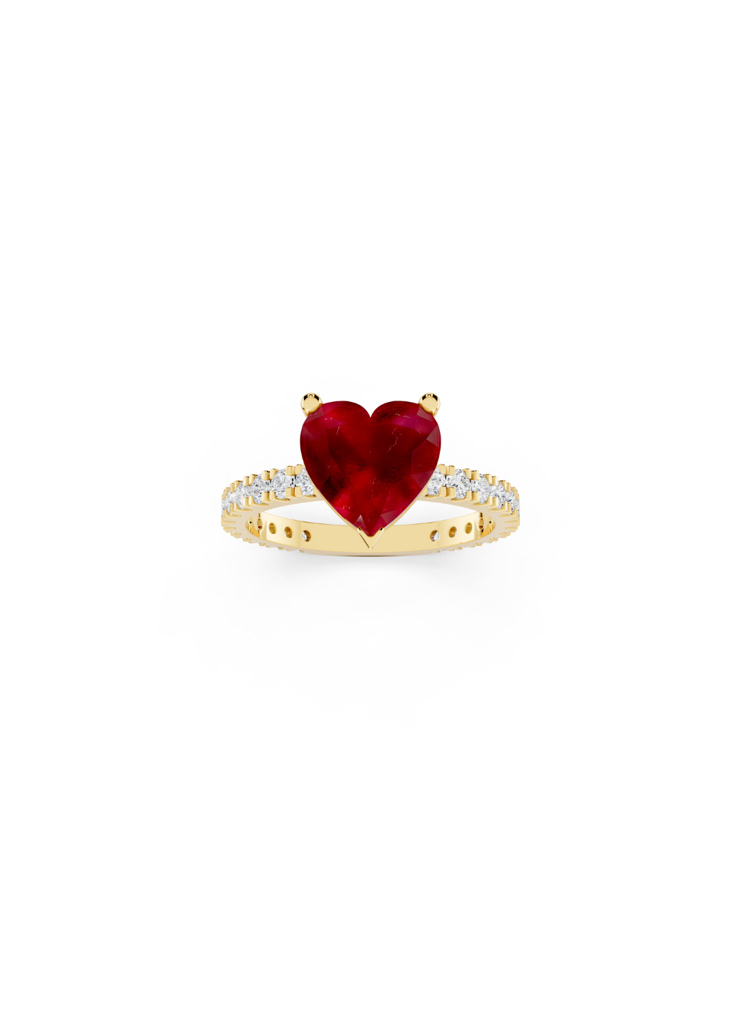 Heart Ruby Diamond Ring