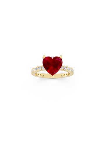 Heart Ruby Diamond Ring