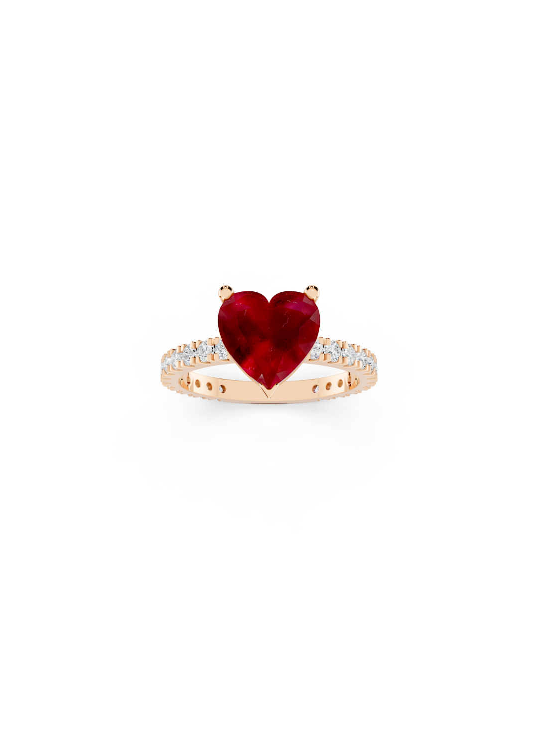 Heart Ruby Diamond Ring