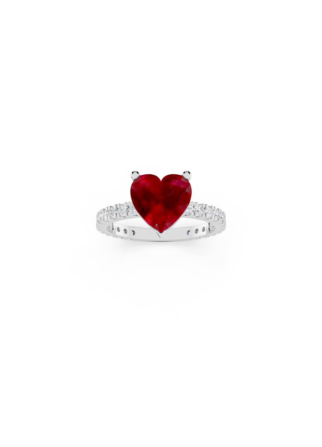 Heart Ruby Diamond Ring