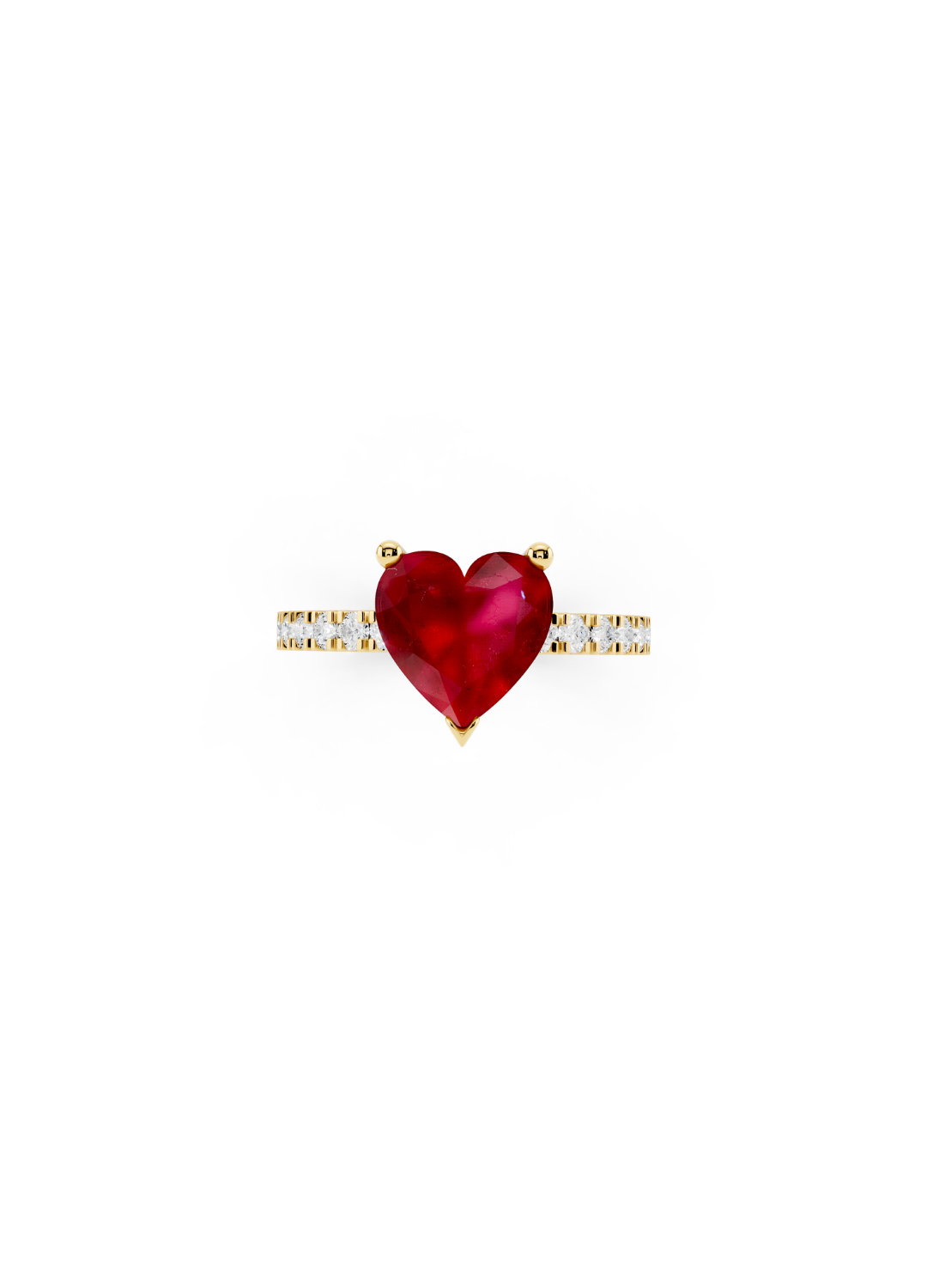Heart Ruby Diamond Ring