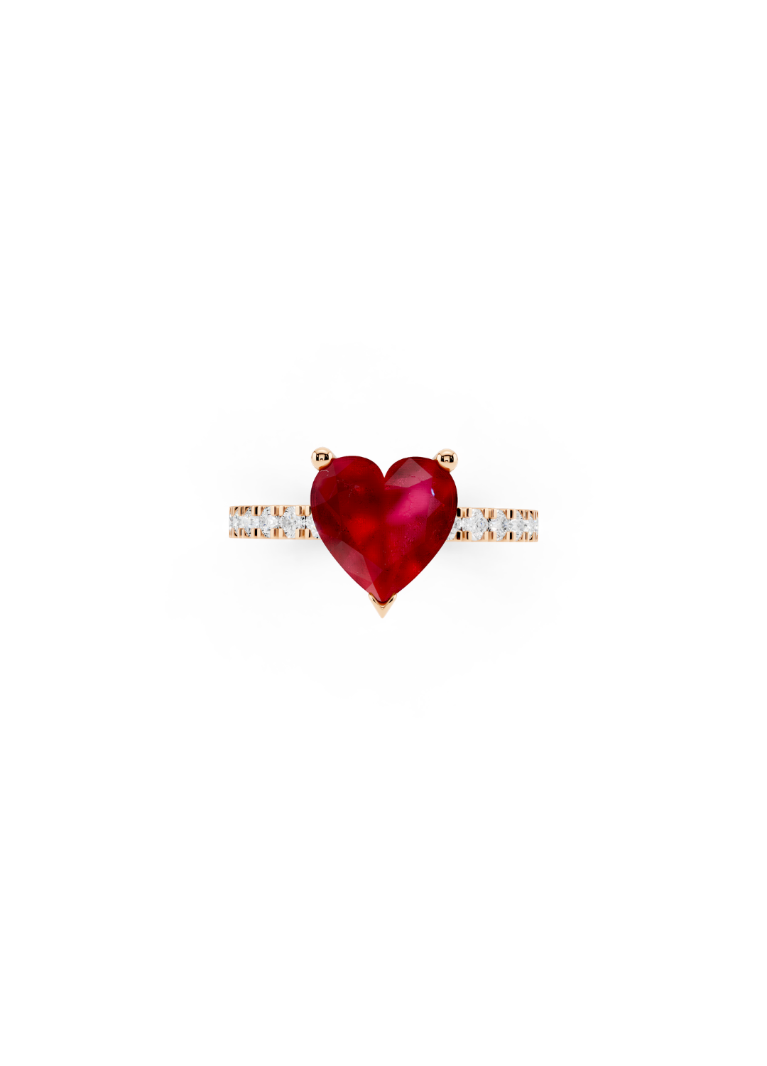 Heart Ruby Diamond Ring