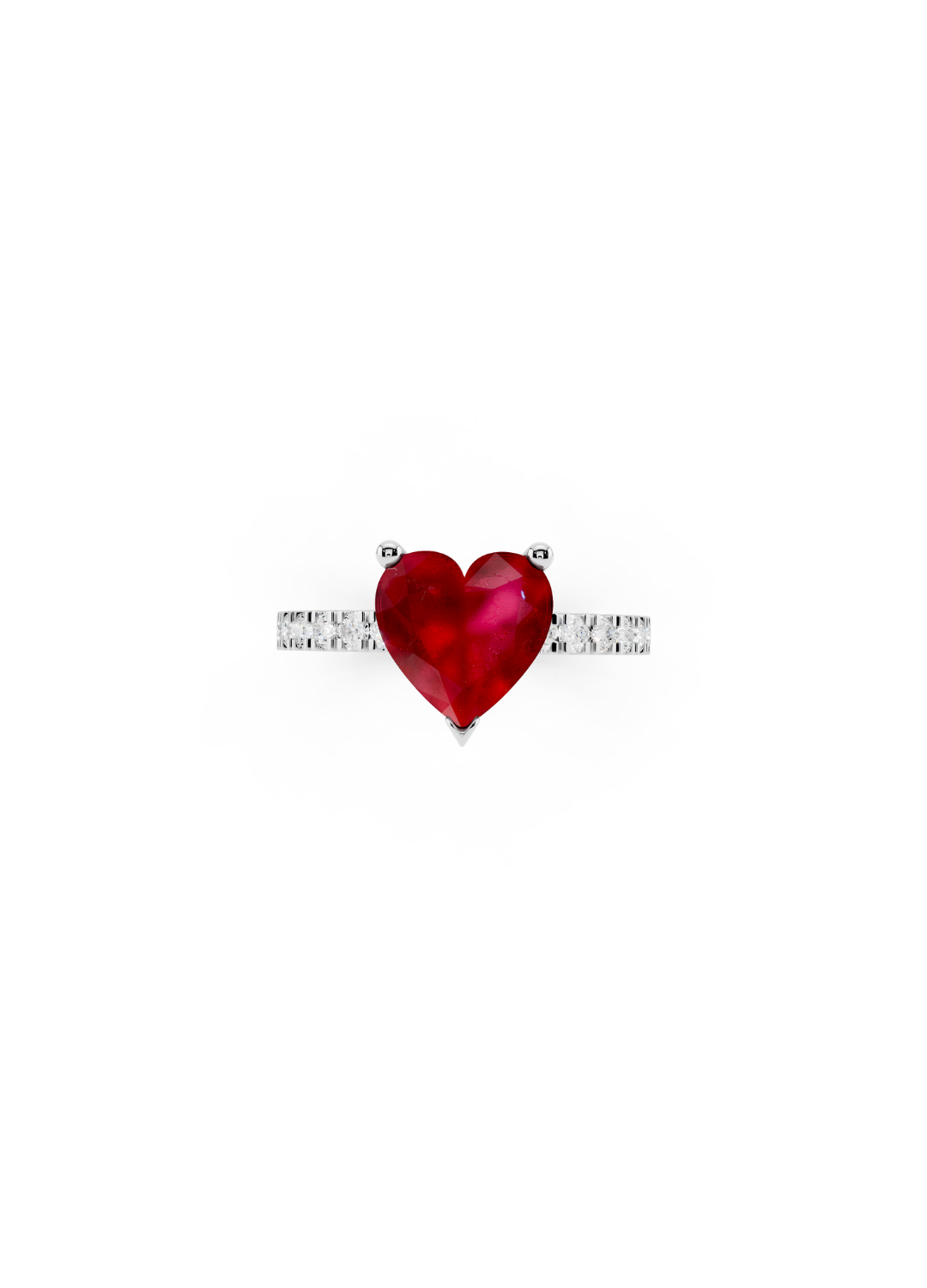 Heart Ruby Diamond Ring