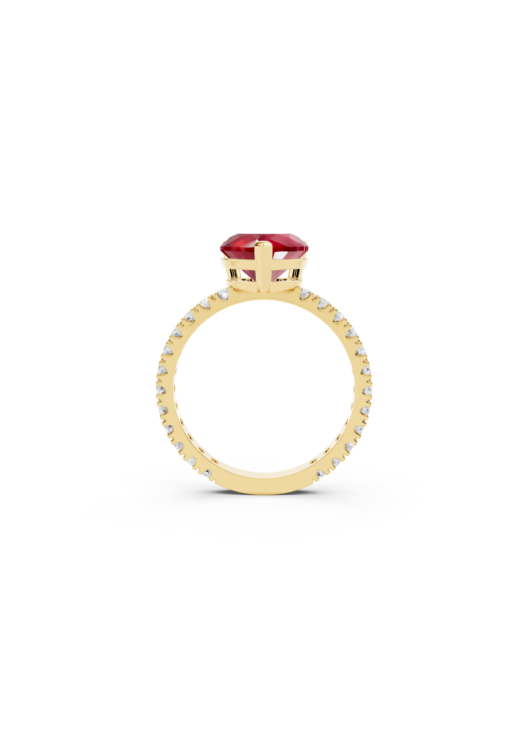 Heart Ruby Diamond Ring