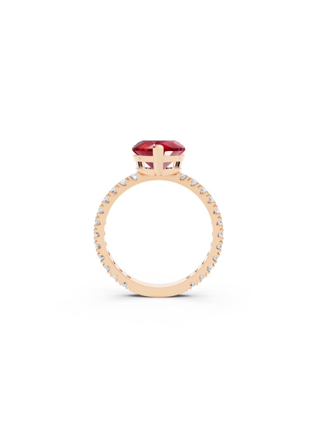 Heart Ruby Diamond Ring