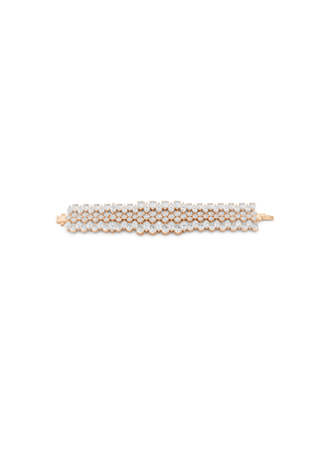 Multi-Row Pear-Cut Diamond Statement Bracelet