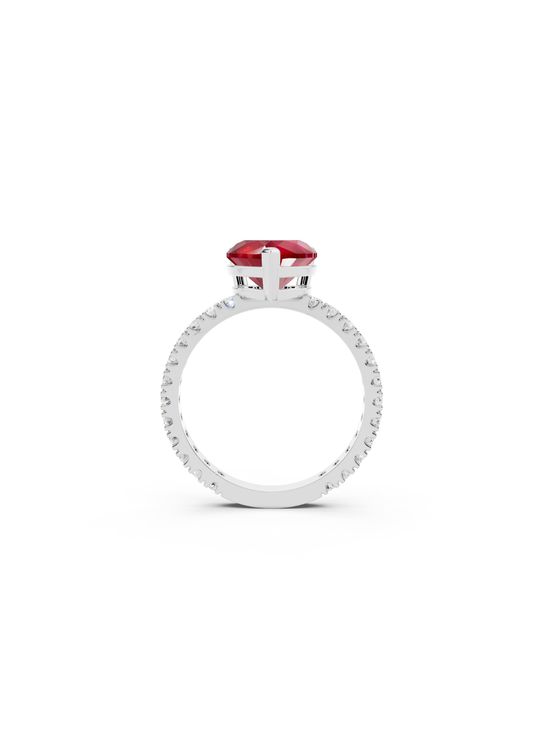 Heart Ruby Diamond Ring