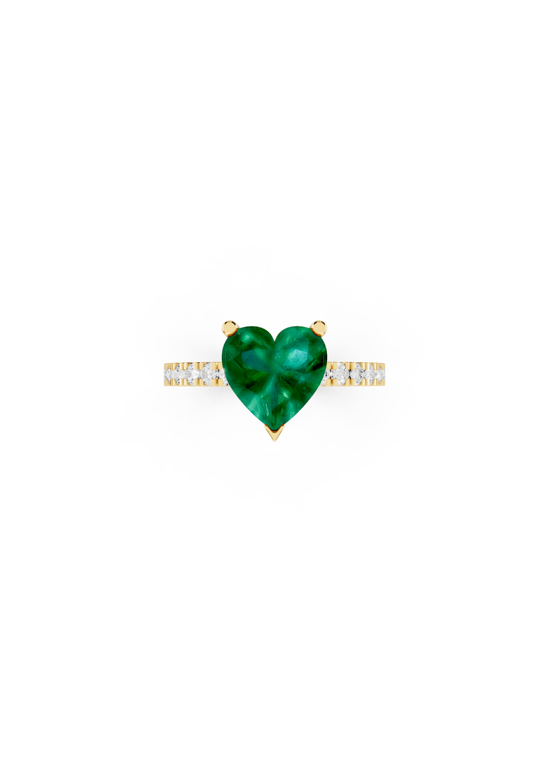 Heart Emerald Diamond Ring