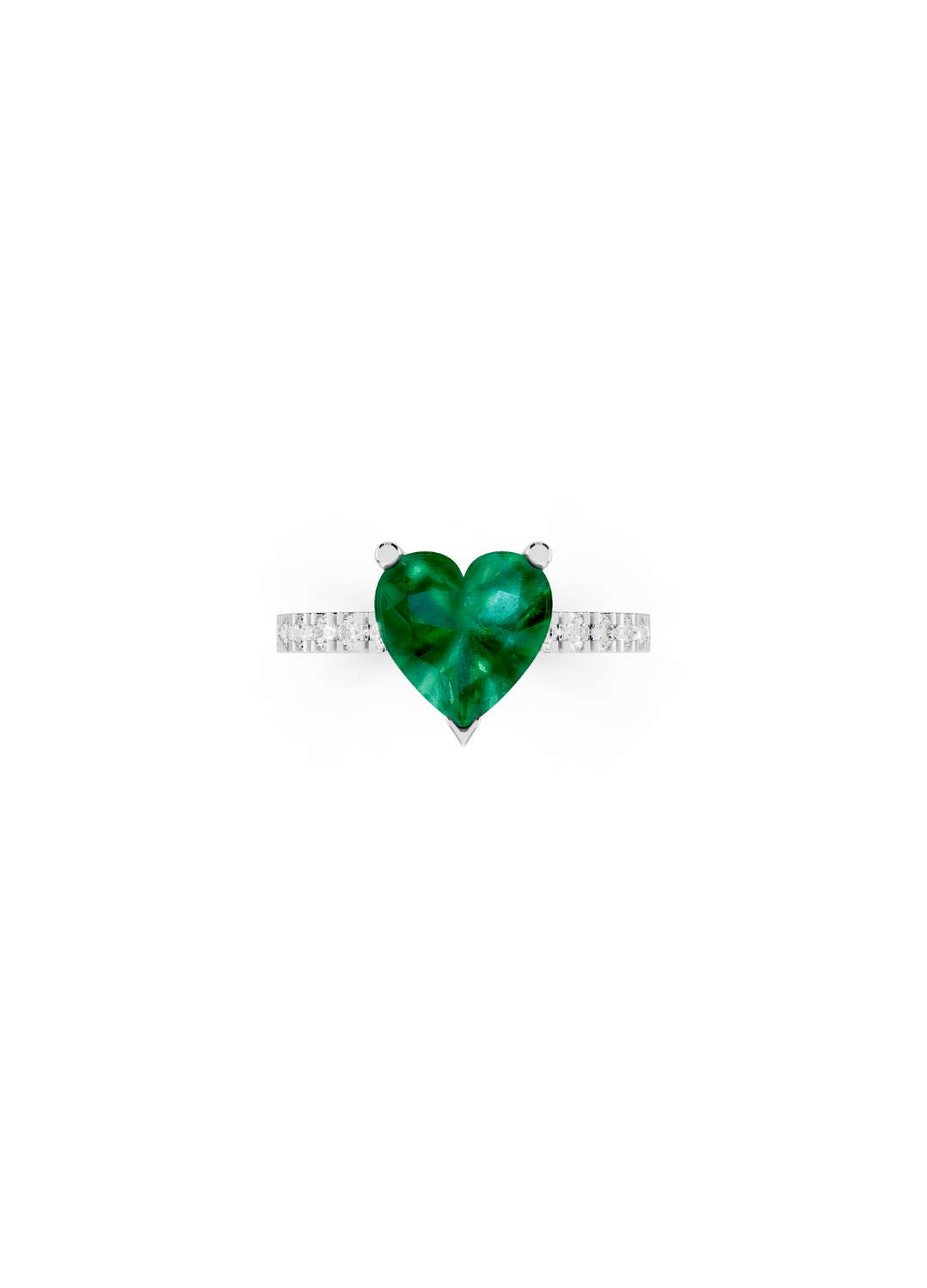 Heart Emerald Diamond Ring