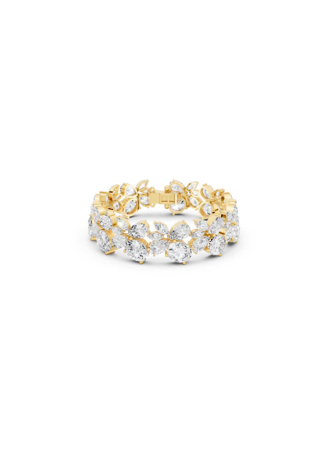 Emerald and Mixed-Cut Diamond Statement Bracelet