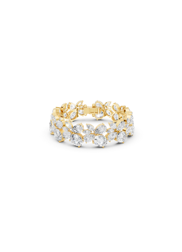 Emerald and Mixed-Cut Diamond Statement Bracelet