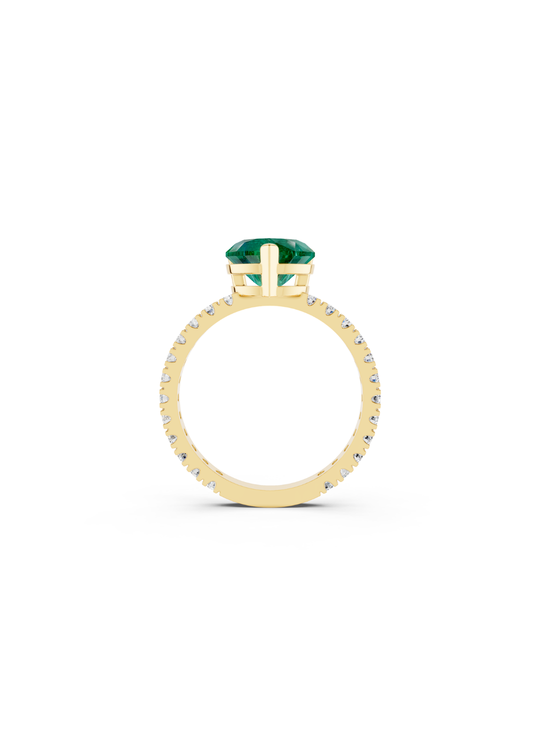 Heart Emerald Diamond Ring