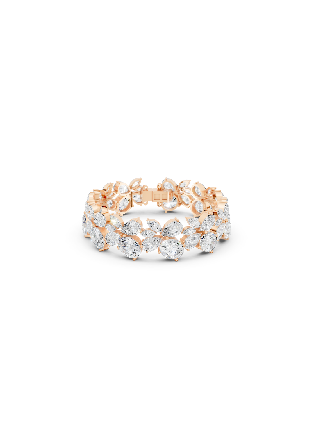 Emerald and Mixed-Cut Diamond Statement Bracelet