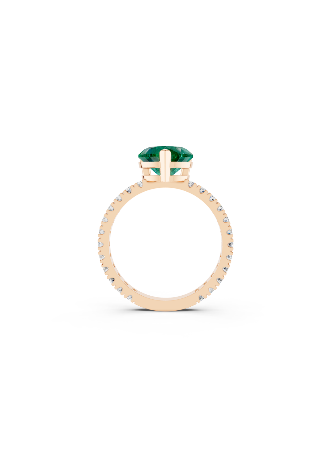 Heart Emerald Diamond Ring