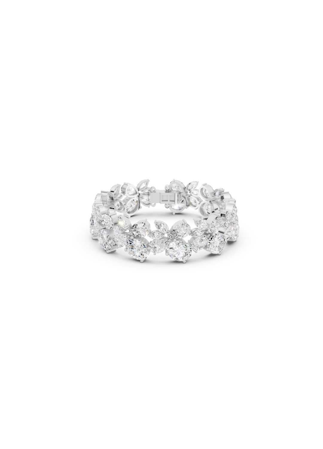 Emerald and Mixed-Cut Diamond Statement Bracelet