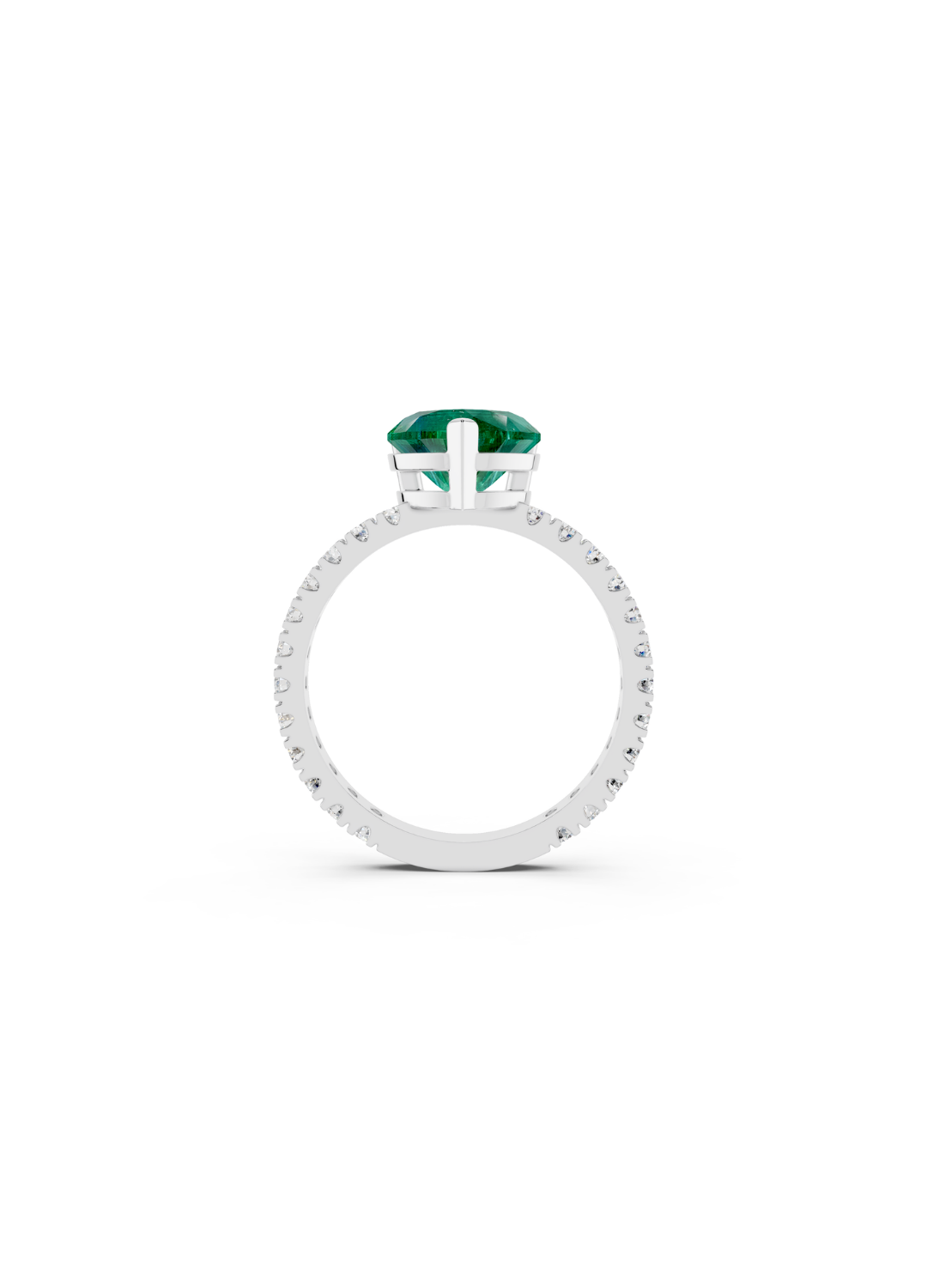 Heart Emerald Diamond Ring