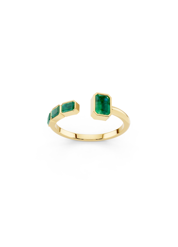 Emerald Open Cuff Ring