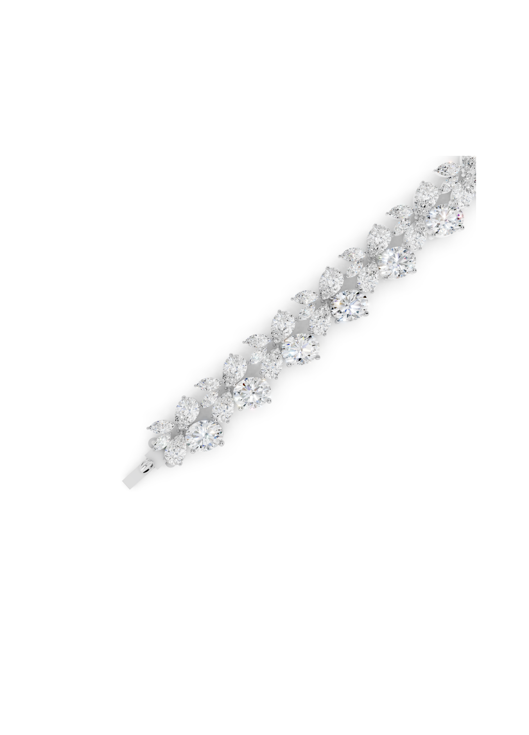 Emerald and Mixed-Cut Diamond Statement Bracelet