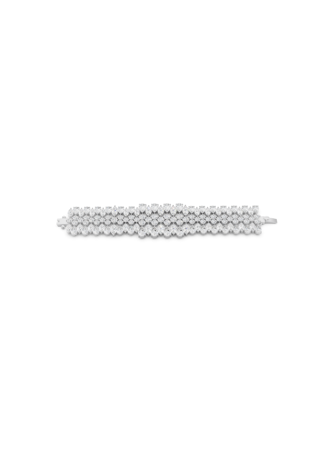 Multi-Row Pear-Cut Diamond Statement Bracelet