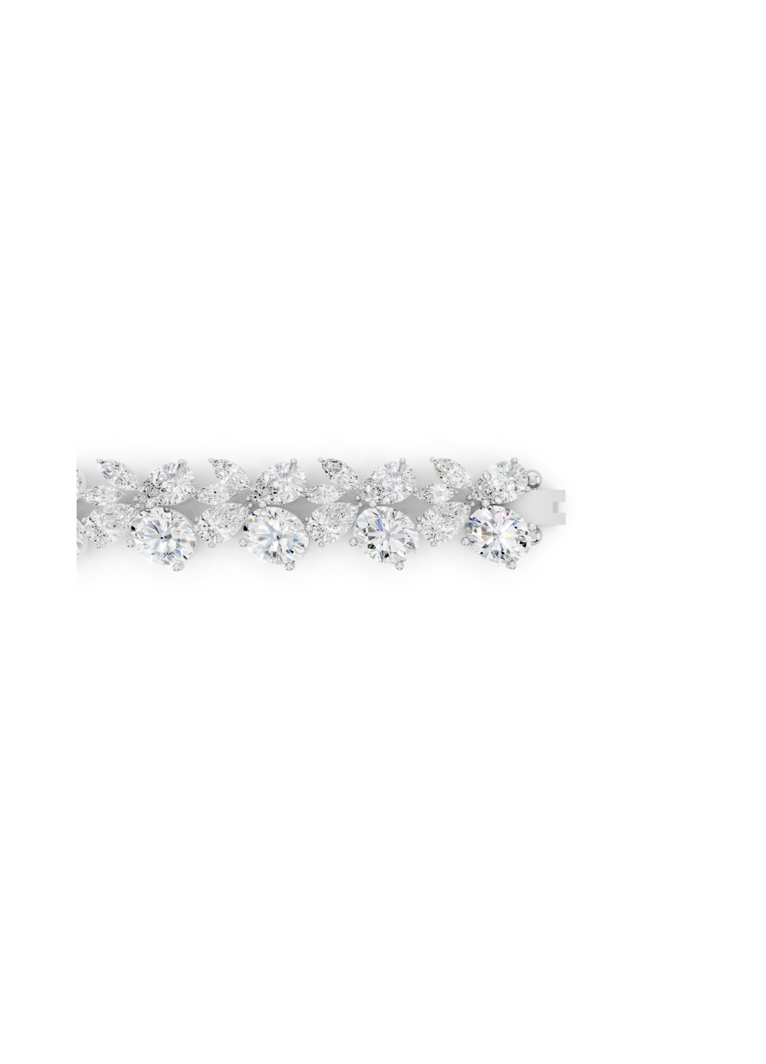 Emerald and Mixed-Cut Diamond Statement Bracelet