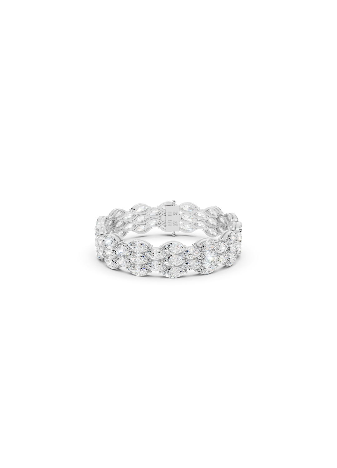 Triple-Row Marquise Diamond Bracelet