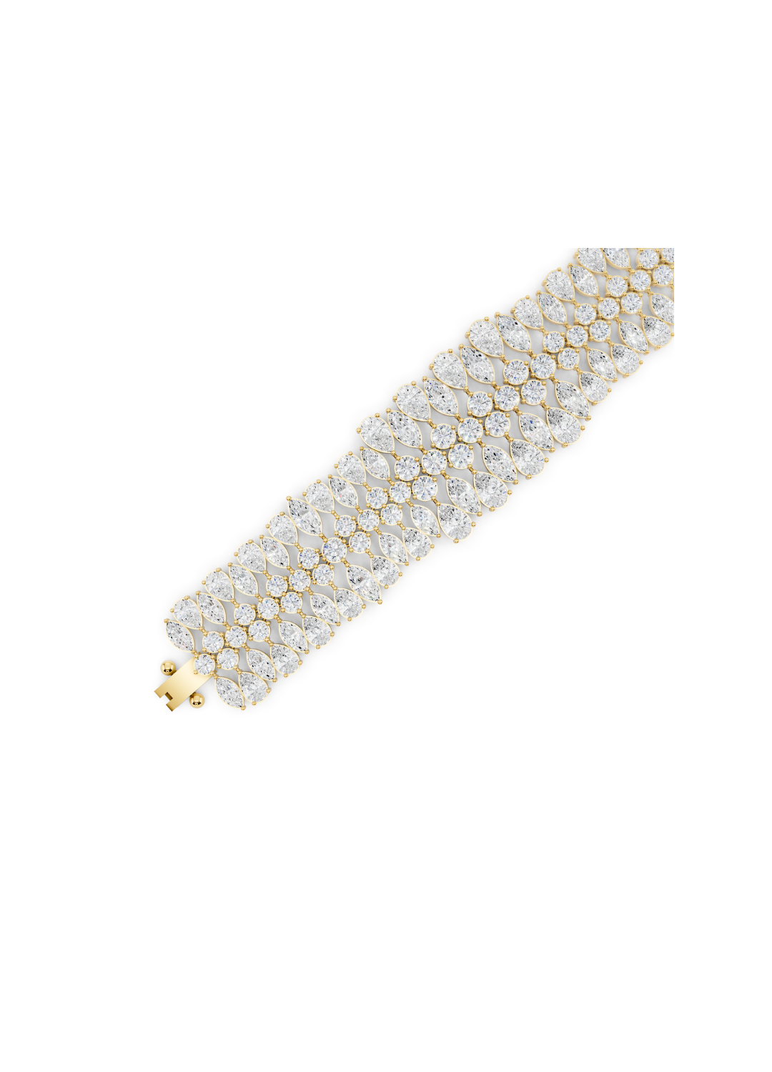 Multi-Row Pear-Cut Diamond Statement Bracelet