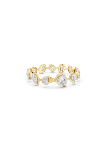 Pear-Cut Diamond Halo Link Bracelet