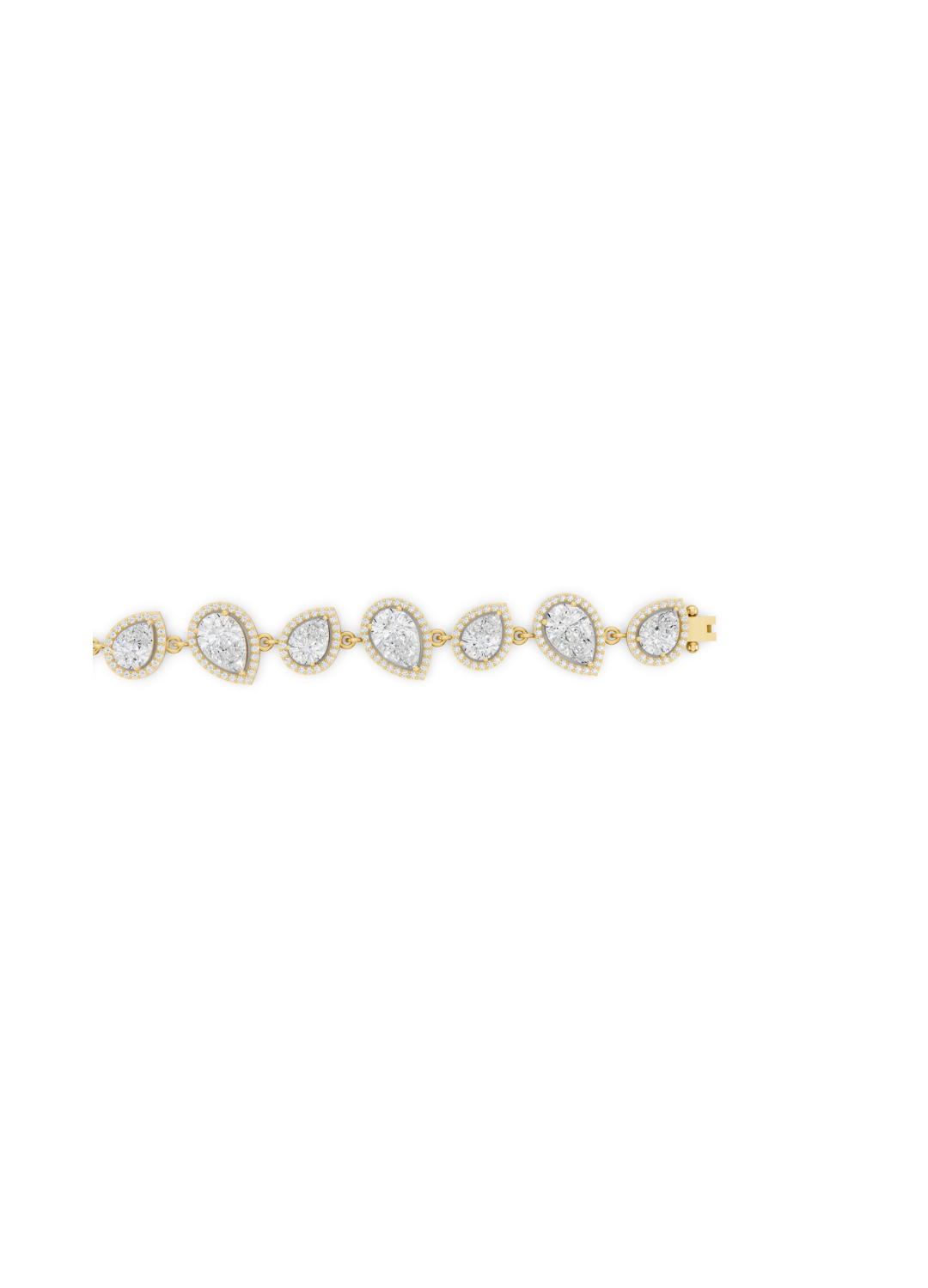 Pear-Cut Diamond Halo Link Bracelet
