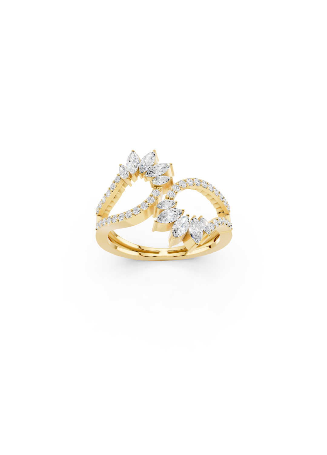 Marquise Diamond Cluster Open Ring