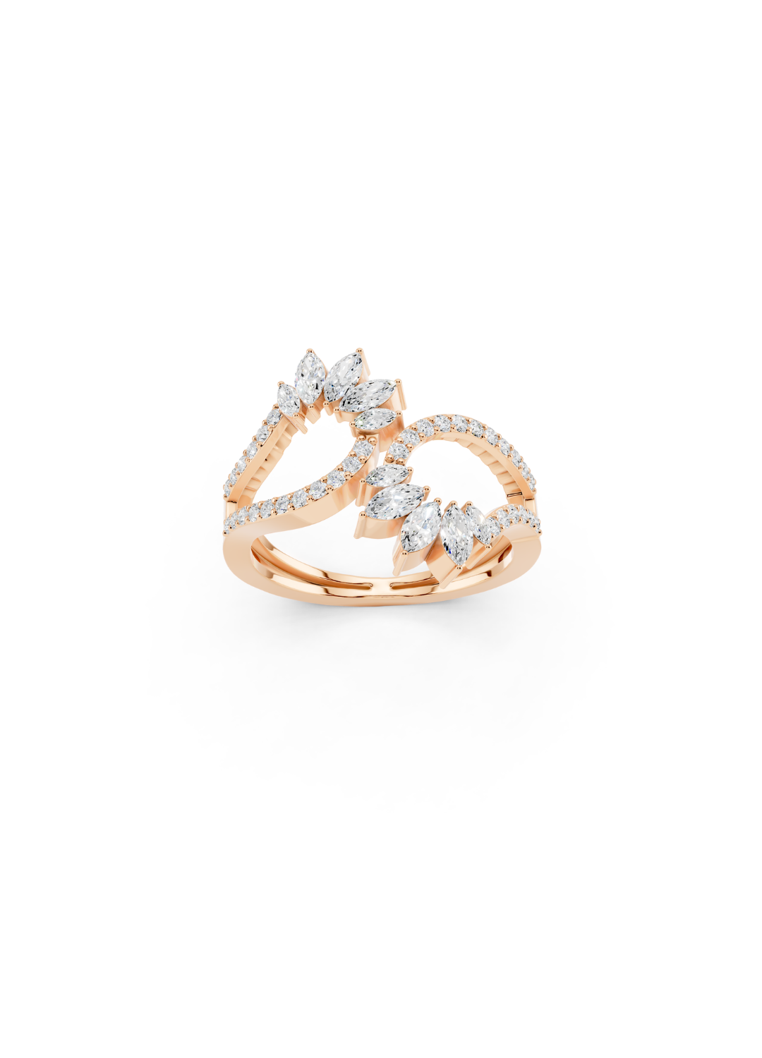 Marquise Diamond Cluster Open Ring
