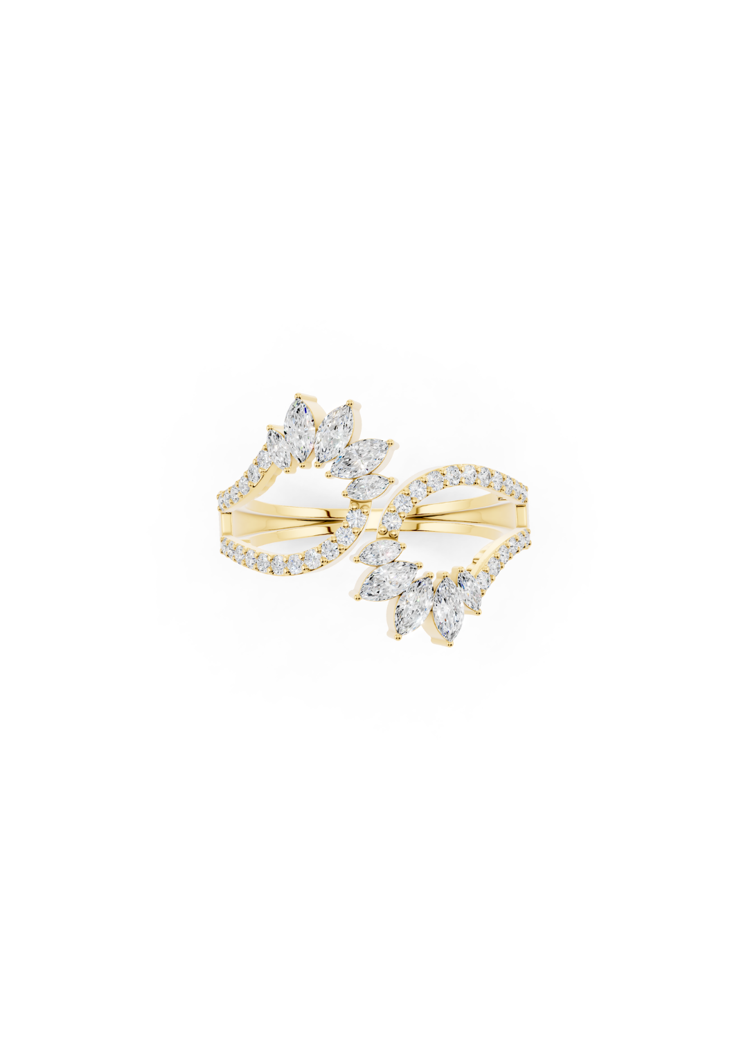 Marquise Diamond Cluster Open Ring