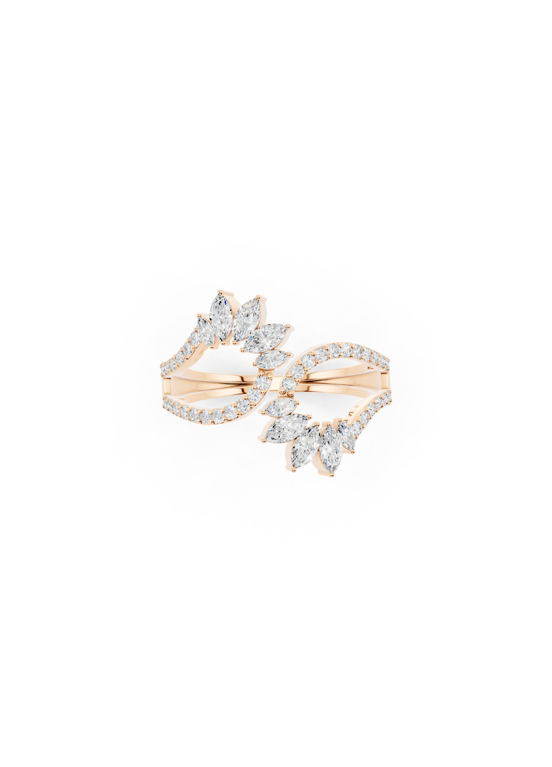 Marquise Diamond Cluster Open Ring