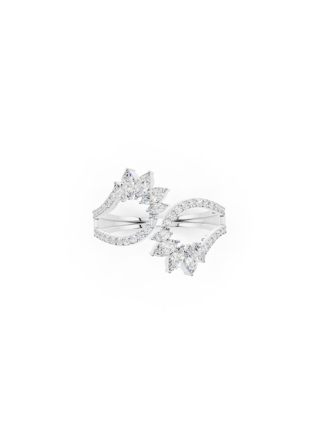 Marquise Diamond Cluster Open Ring