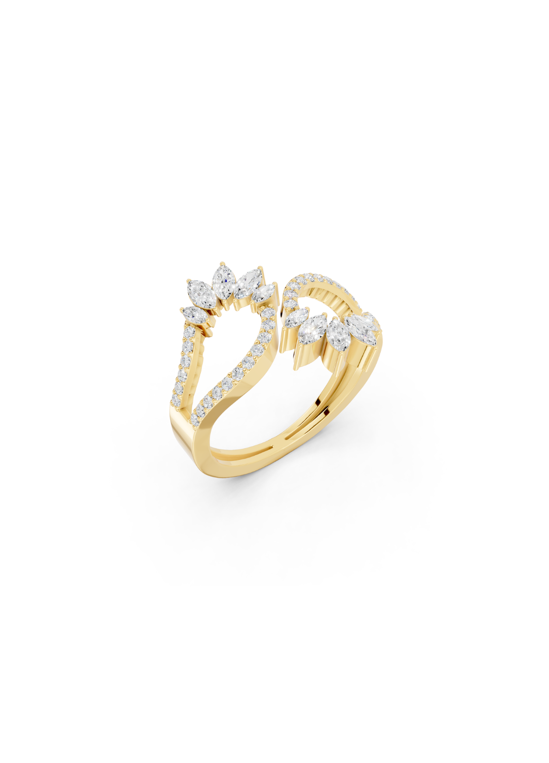 Marquise Diamond Cluster Open Ring