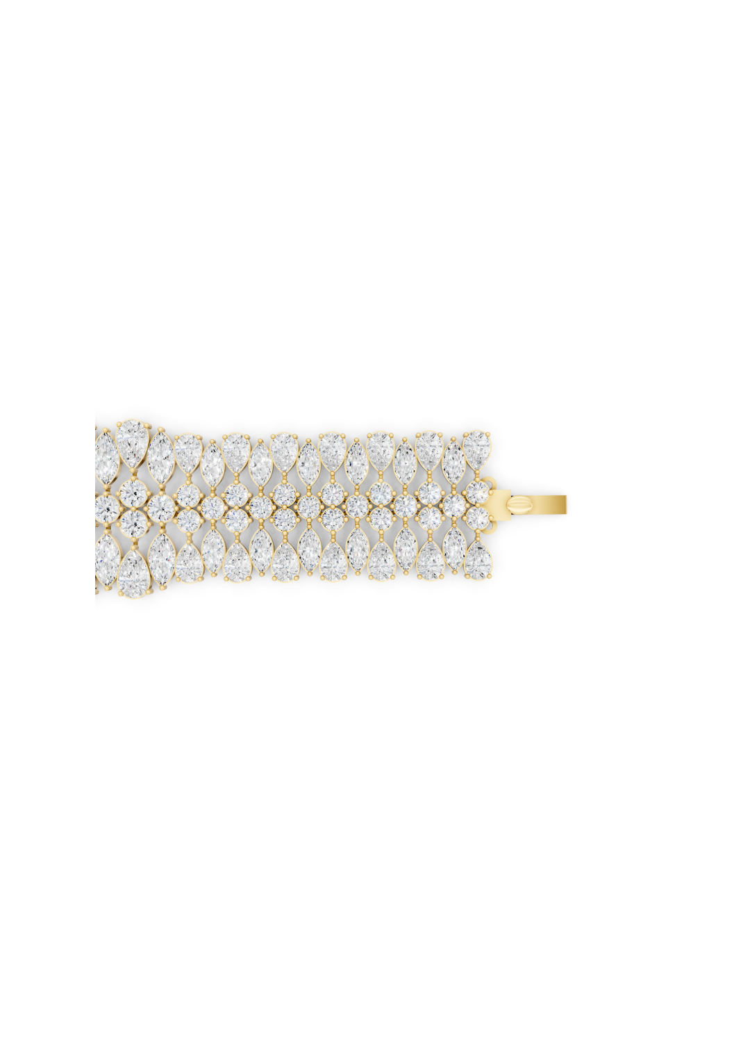 Multi-Row Pear-Cut Diamond Statement Bracelet
