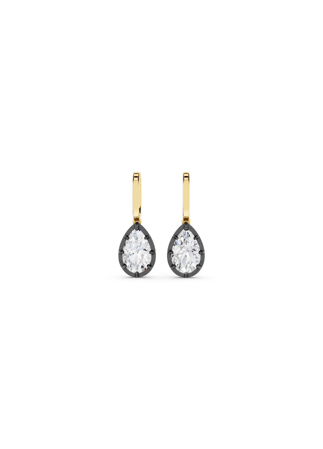 Pear-Cut Diamond Drop Earrings