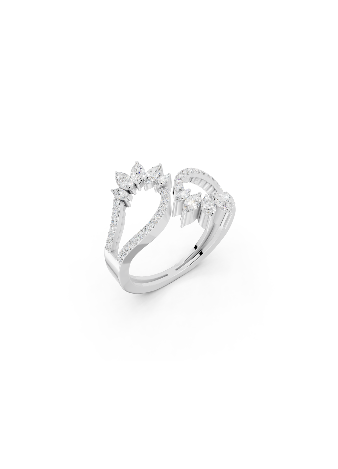 Marquise Diamond Cluster Open Ring