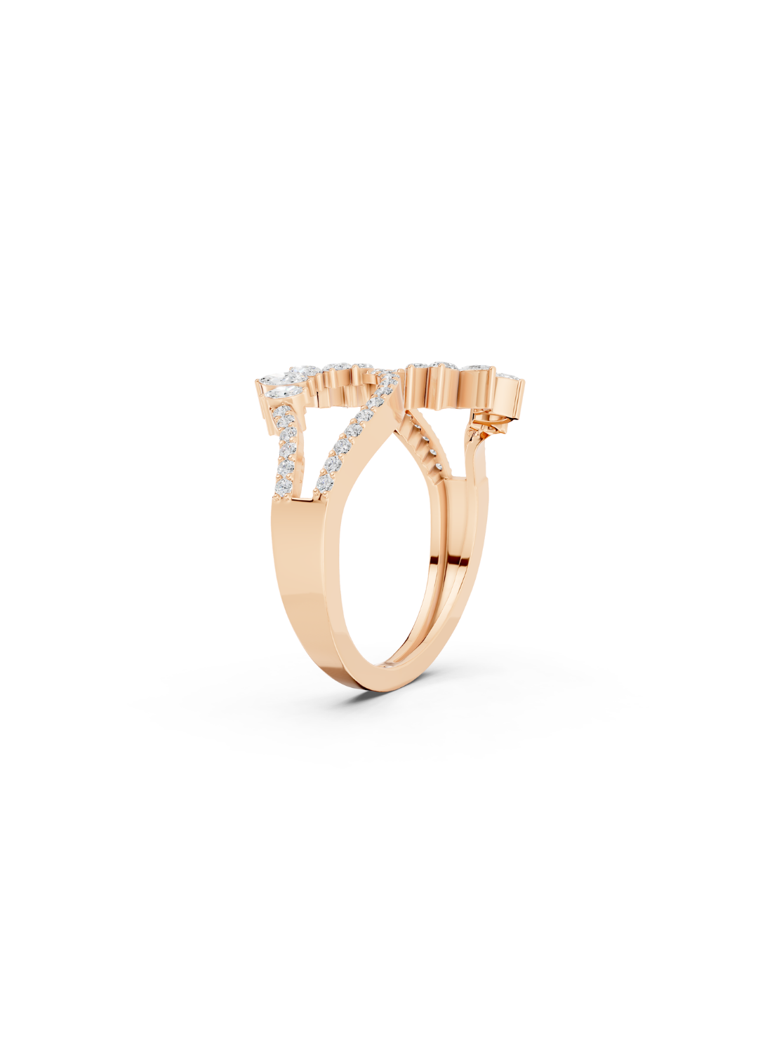Marquise Diamond Cluster Open Ring