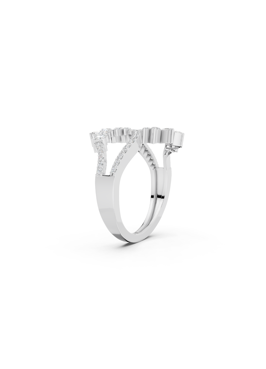 Marquise Diamond Cluster Open Ring