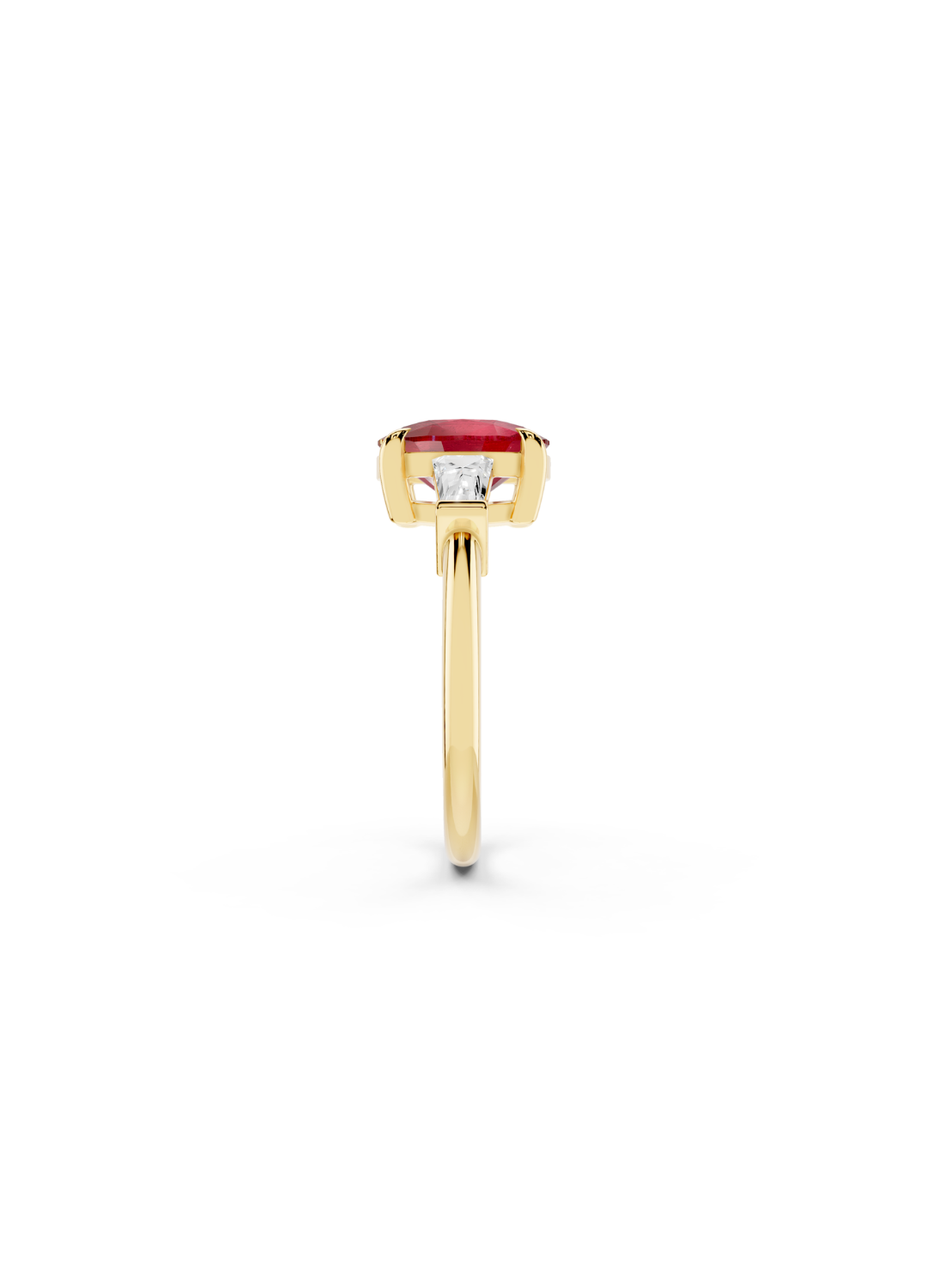 The Verdant Regent Ruby and Baguette Ring