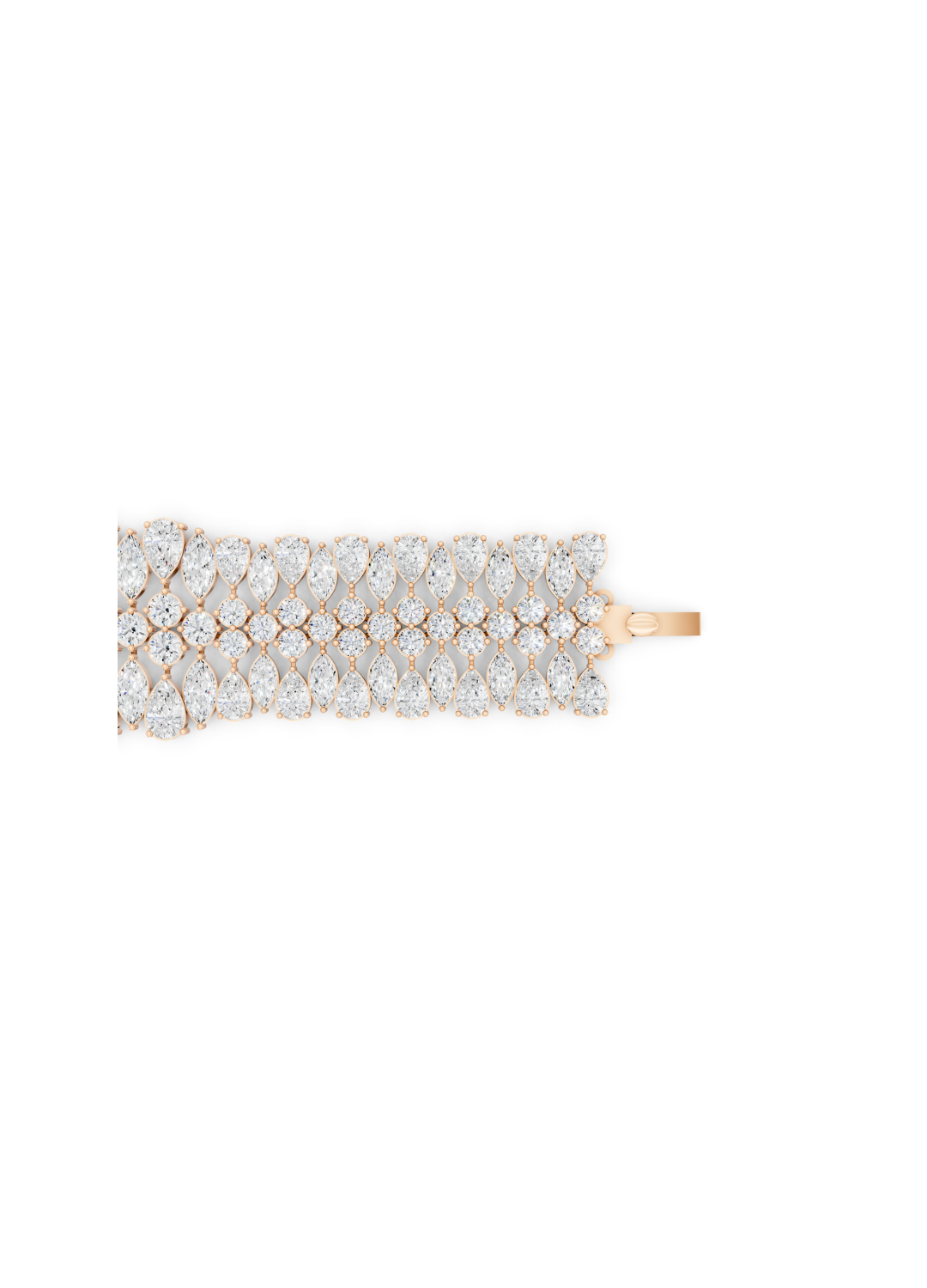 Multi-Row Pear-Cut Diamond Statement Bracelet