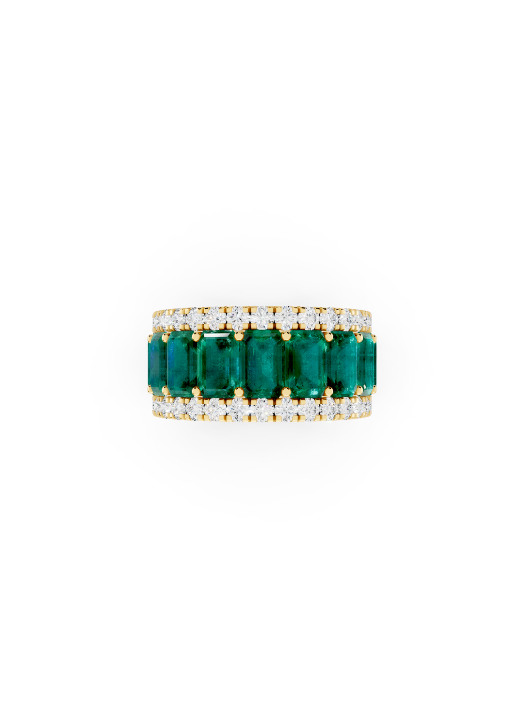 Emerald & Diamond Eternity Band