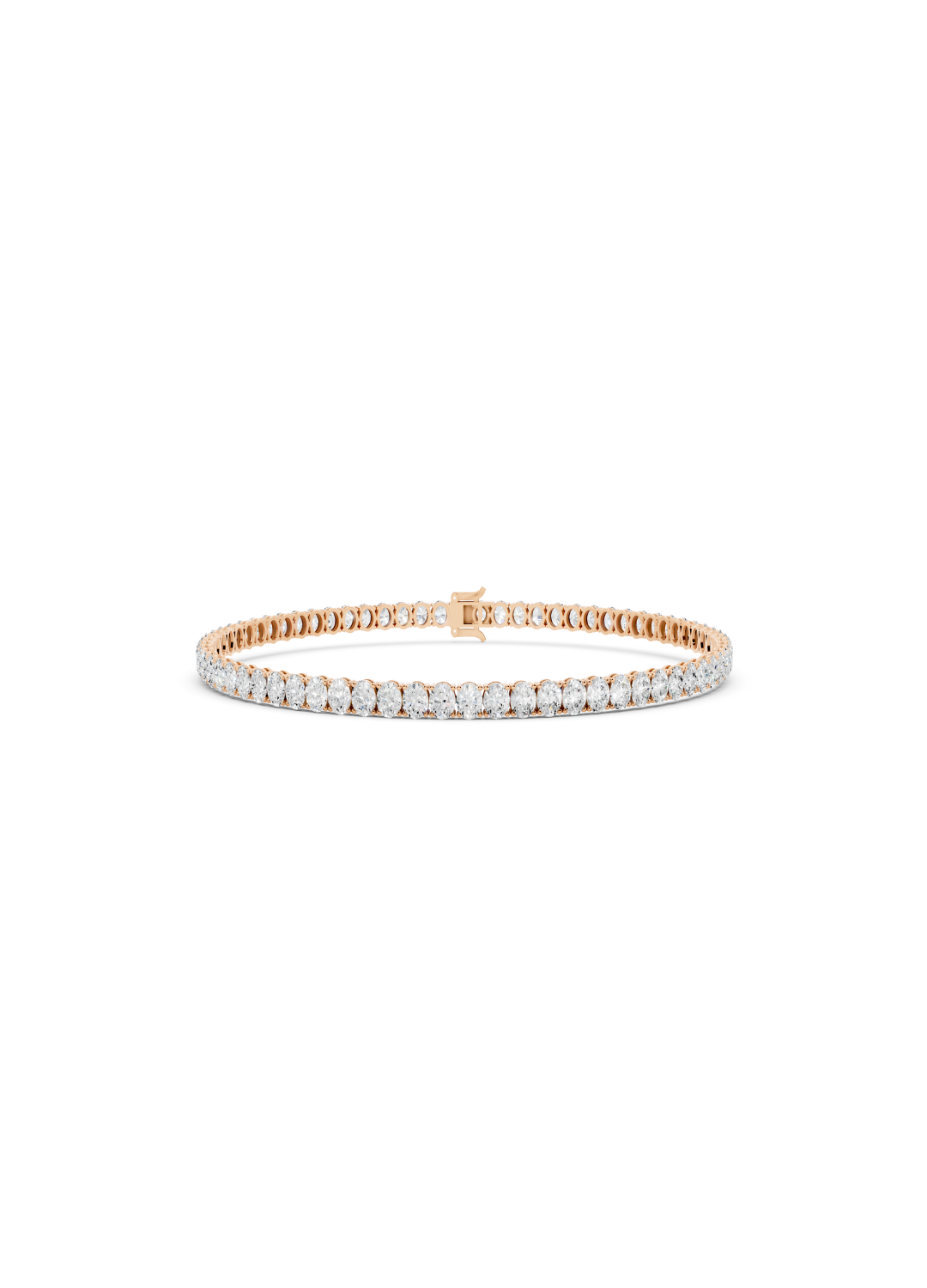 Oval Tennis Bracelet - North South Setting