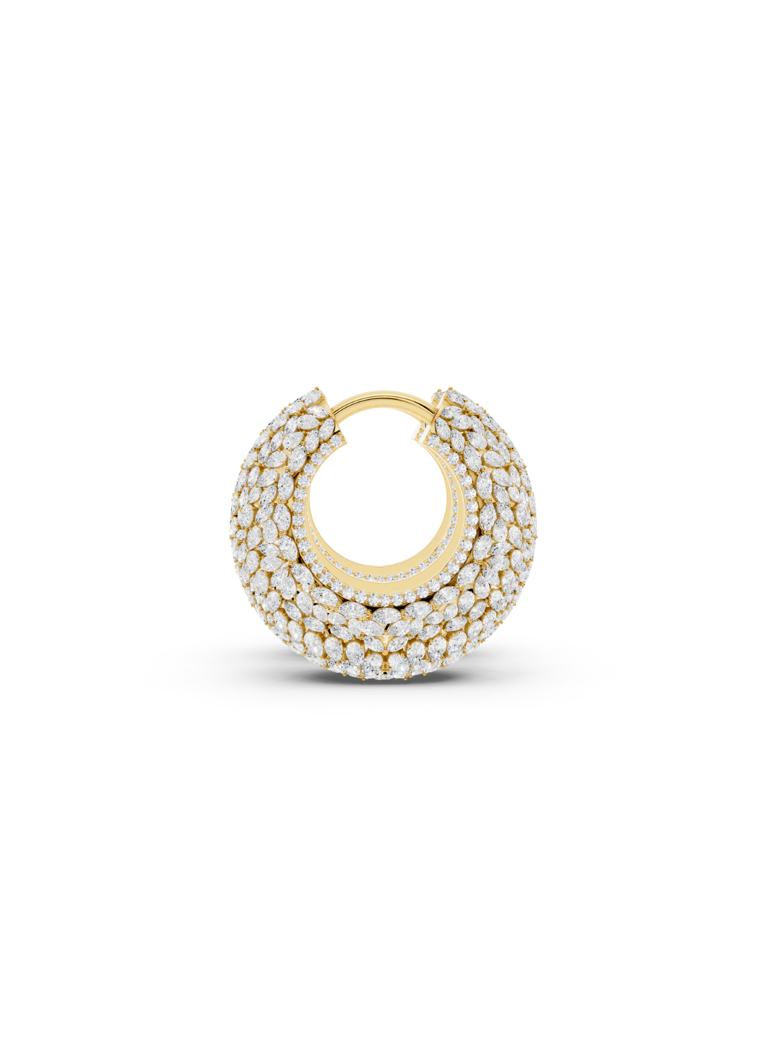 Diamond Dome Hoop Earrings