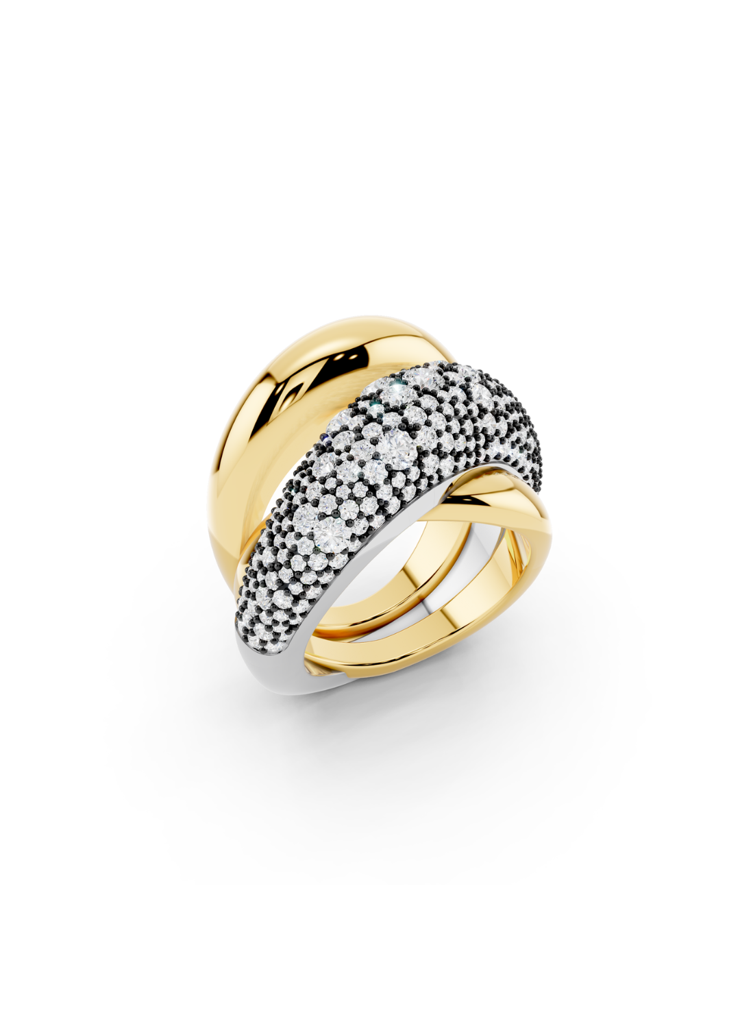 Diamond Pavé Double Band Ring