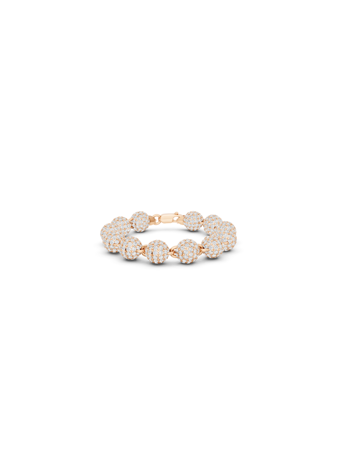 Diamond-Pave Ball Link Bracelet