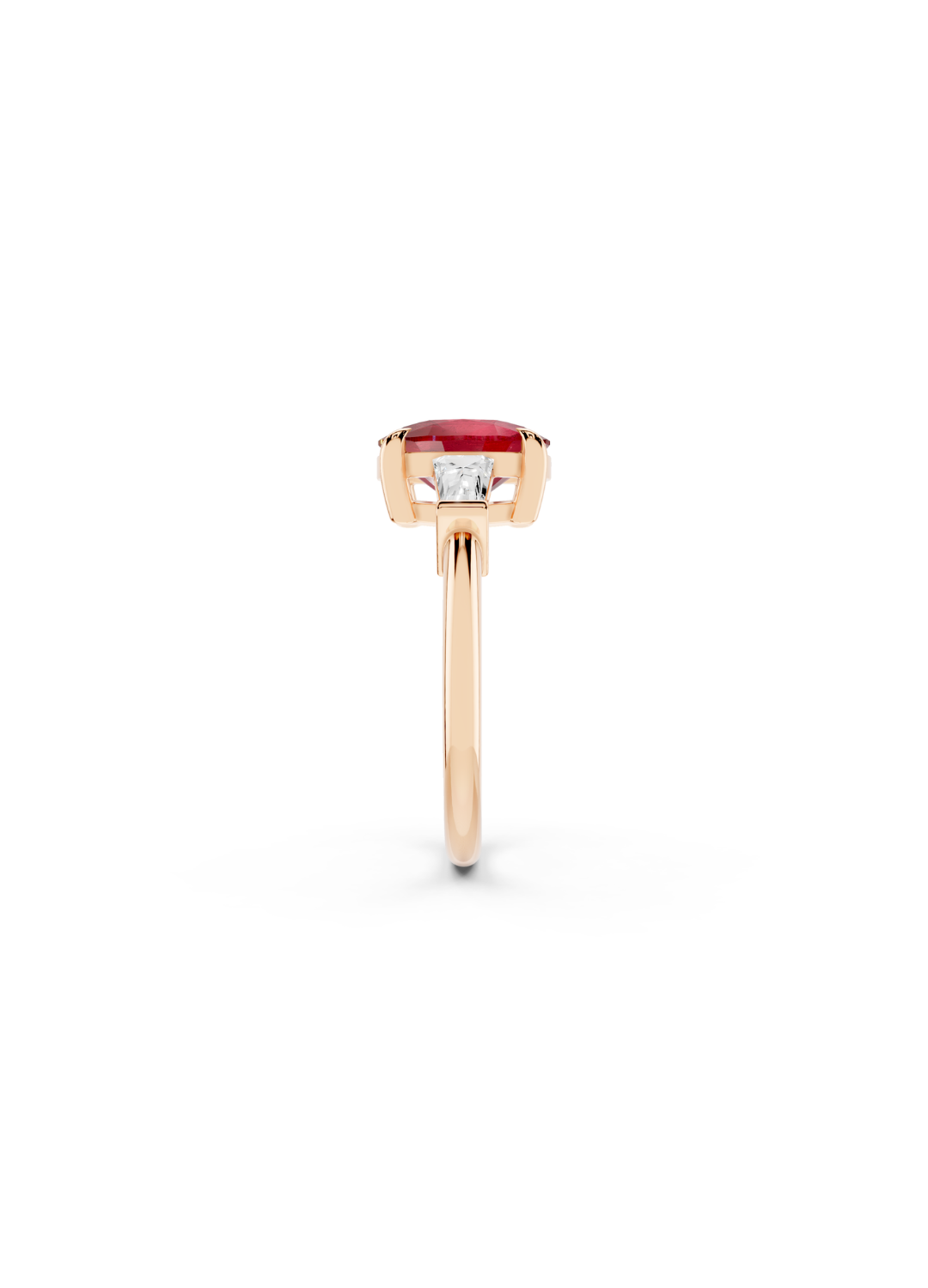 The Verdant Regent Ruby and Baguette Ring