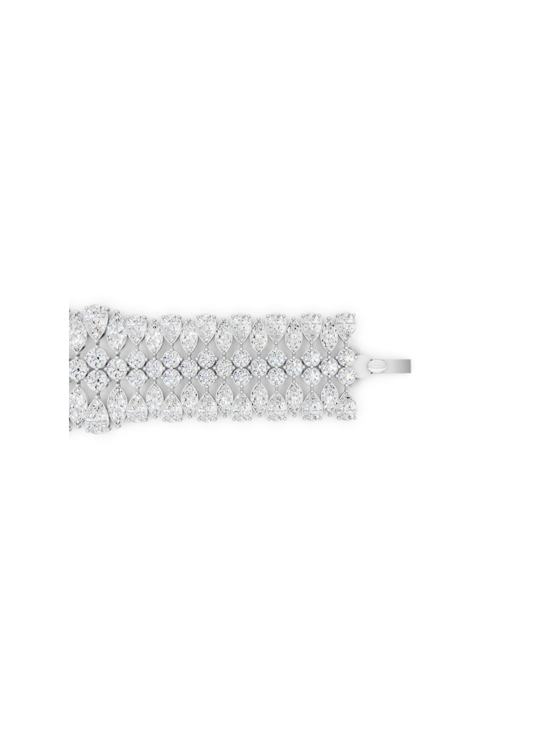 Multi-Row Pear-Cut Diamond Statement Bracelet