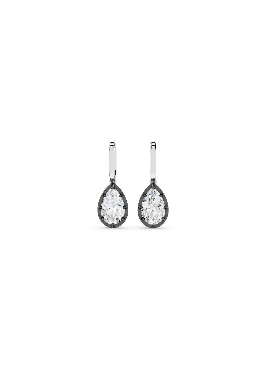 Pear-Cut Diamond Drop Earrings