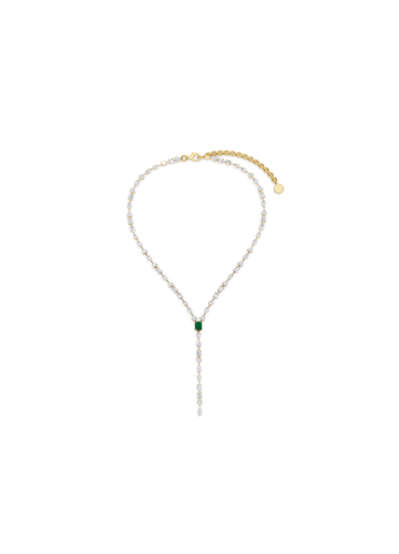 Emerald & Diamond Lariat Necklace